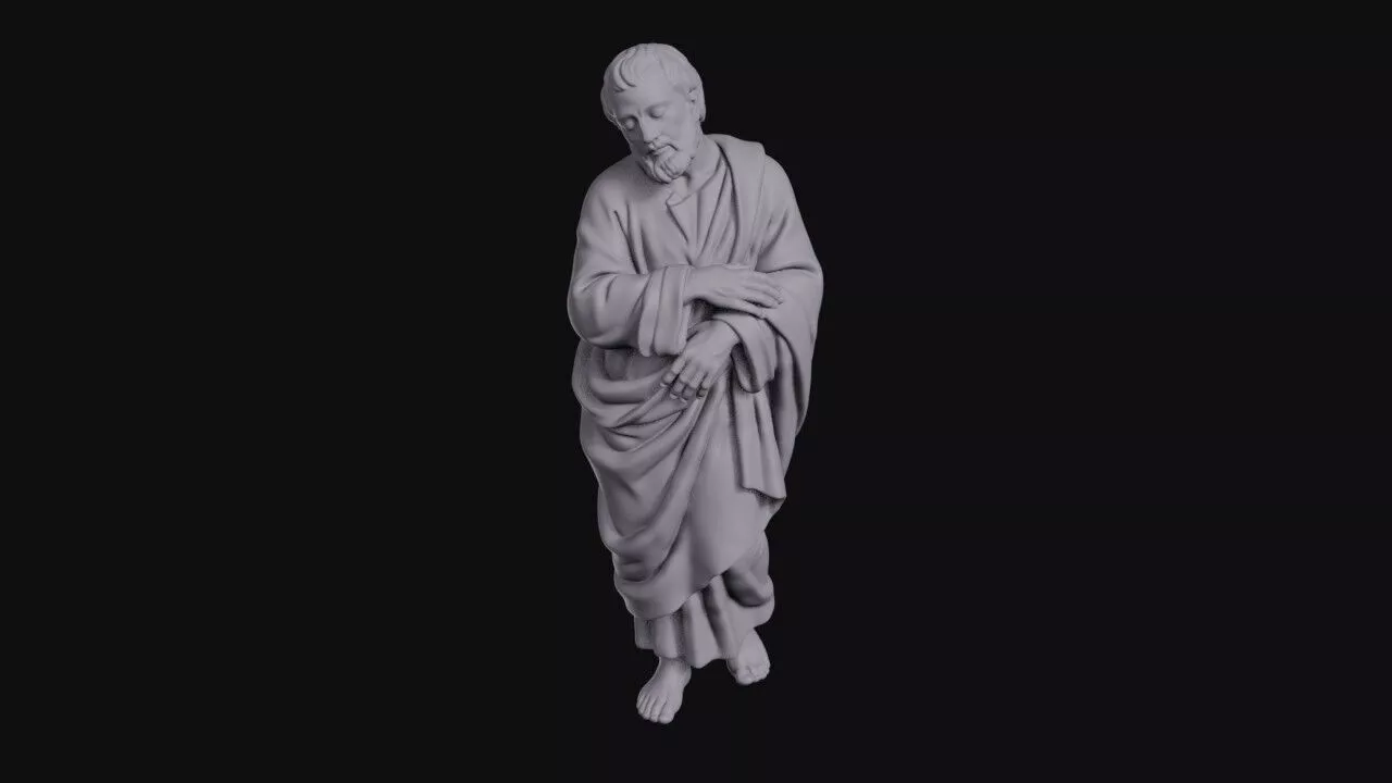 Bearded Saint Standing With Arms Folded Asleep 3D print model