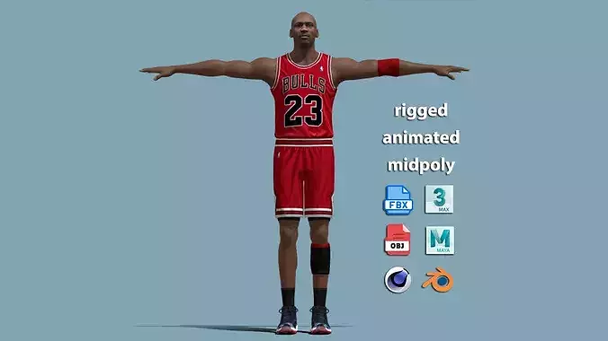 T-Pose Rigged Michael Jordan Chicago Bulls 1998