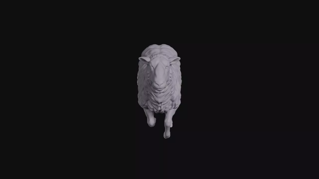 Running Wooly Sheep Galloping On Four Hooves 3D print model