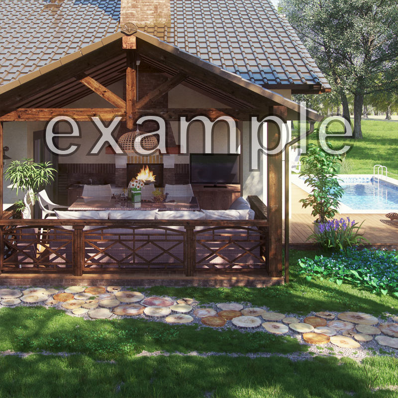 Wood Log Slices 3D model_3
