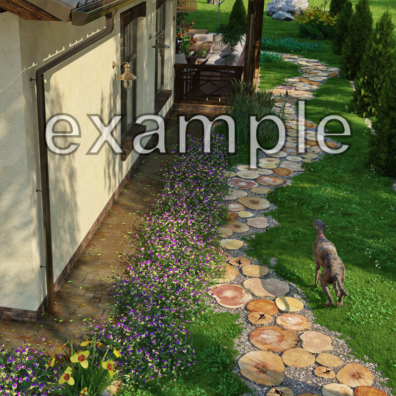 Wood Log Slices 3D model_4