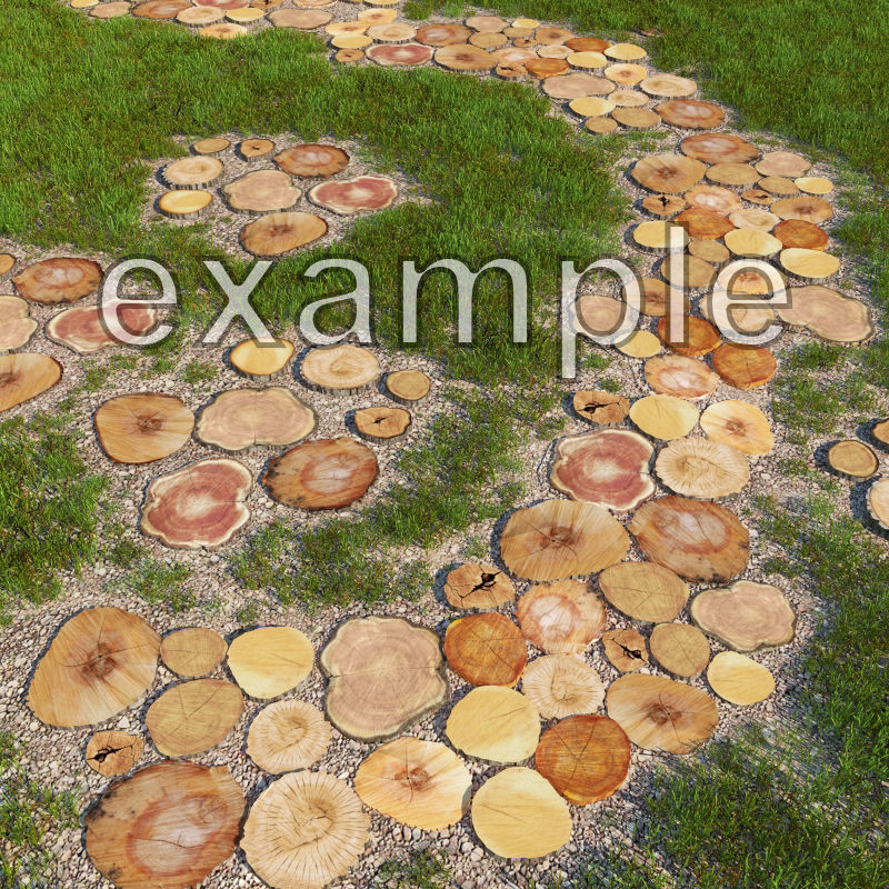 Wood Log Slices 3D model_2