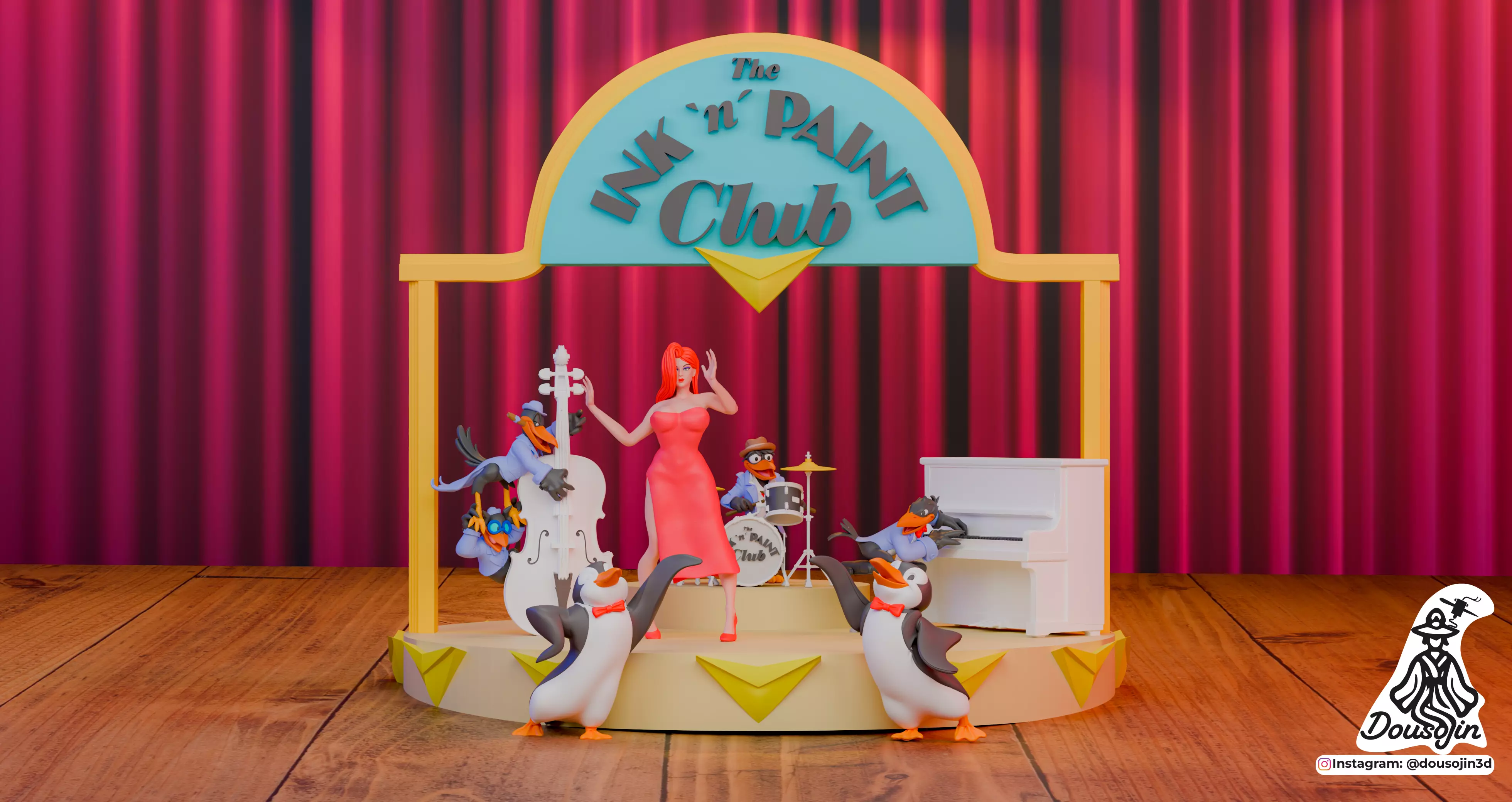 Ink and Paint Club Diorama Free 3D print model