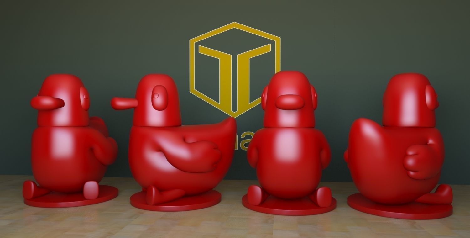 sarah and duck  3D print model_14