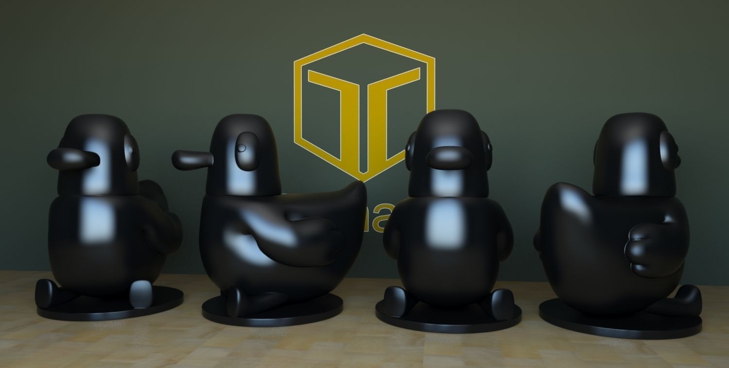 sarah and duck  3D print model_11