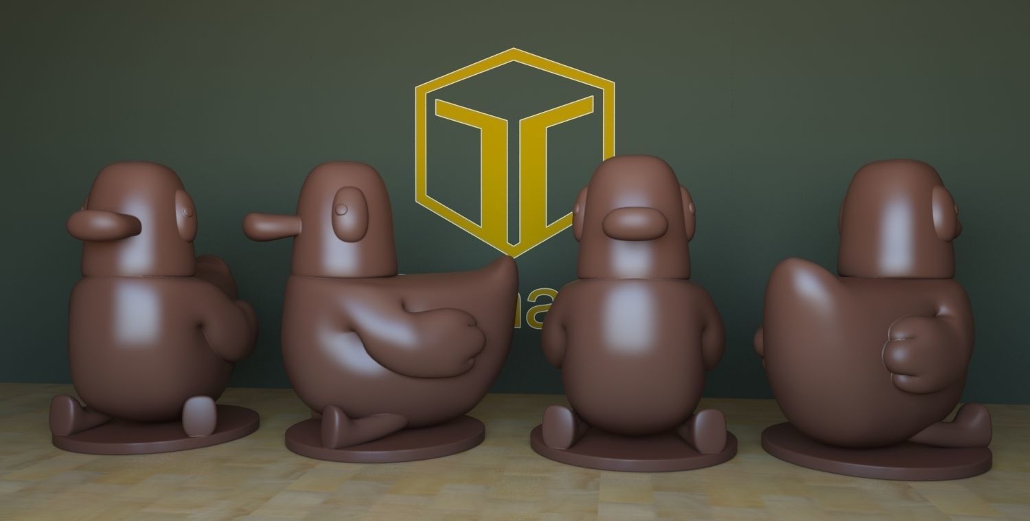 sarah and duck  3D print model_18