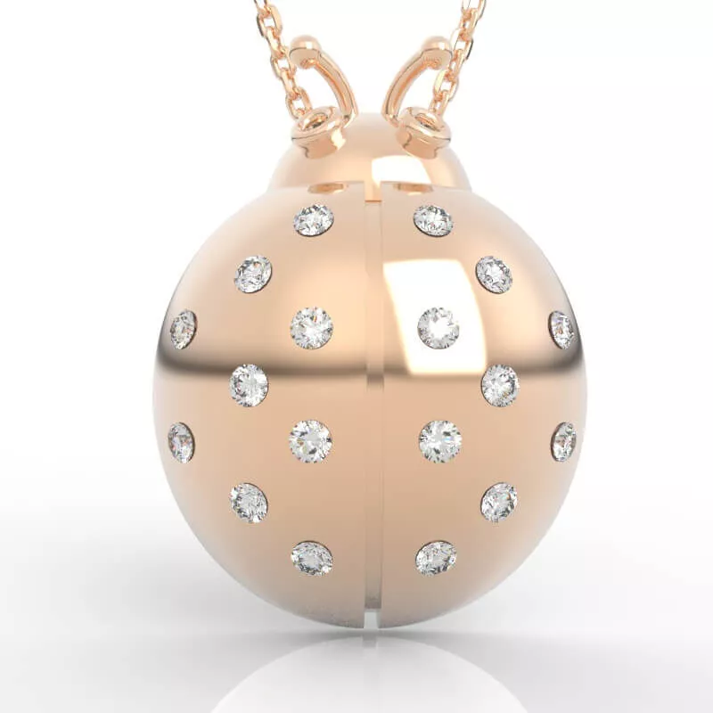 Diamond Ladybug Pendant CAD 3D print model