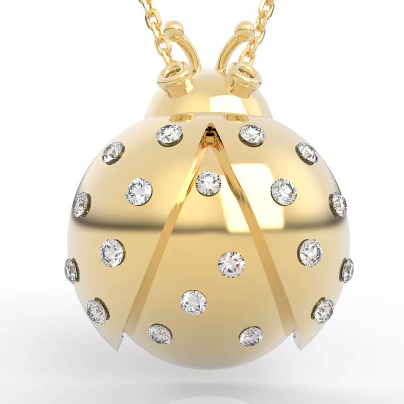 Whimsical Open Wing Ladybug Jewelry Design 3D print model