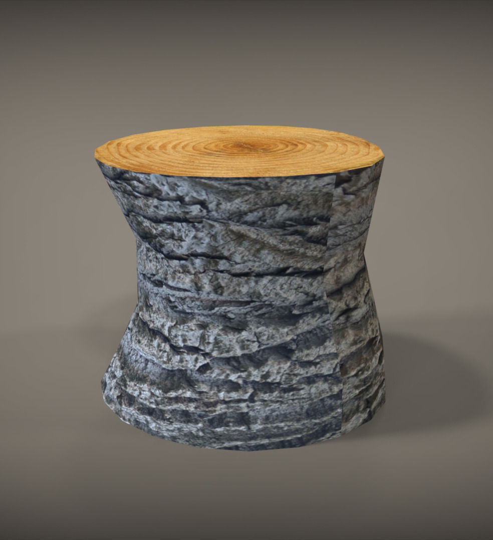 Tree Trunk Low-poly 3D model_1