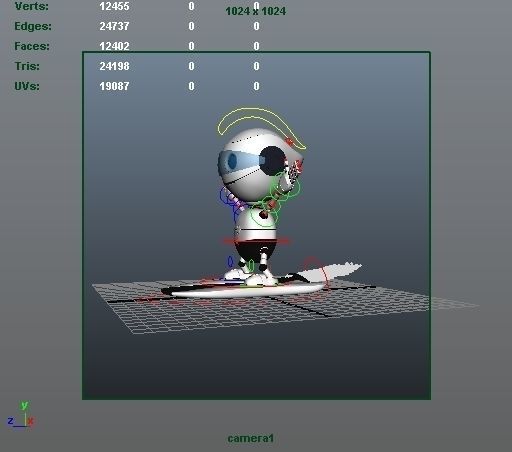 Rigged Robot Low-poly 3D model_9