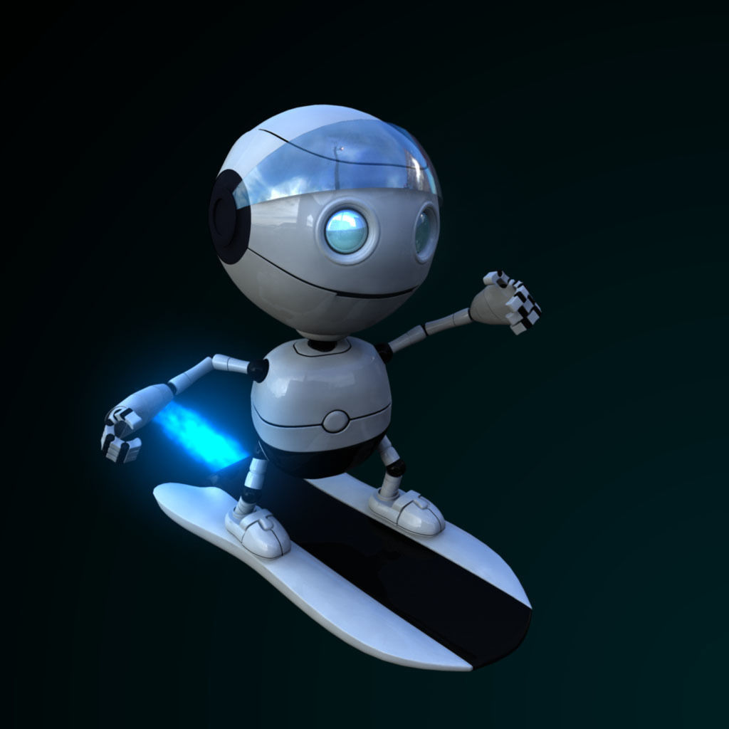 Rigged Robot Low-poly 3D model_1