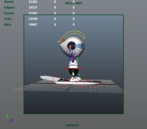 Rigged Robot Low-poly 3D model_11