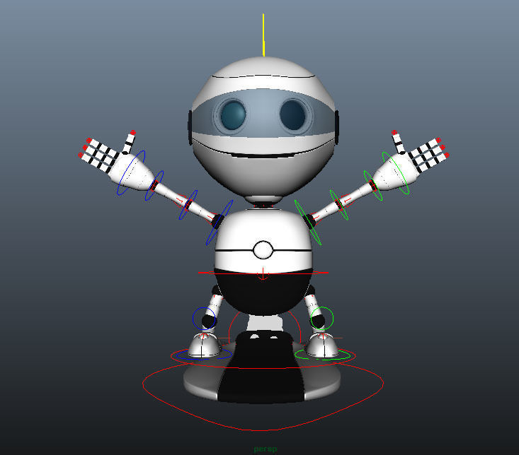 Rigged Robot Low-poly 3D model_5
