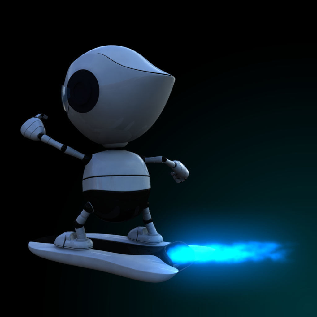Rigged Robot Low-poly 3D model_2