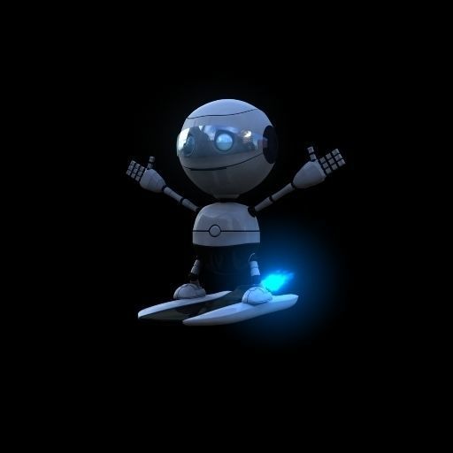 Rigged Robot Low-poly 3D model_16