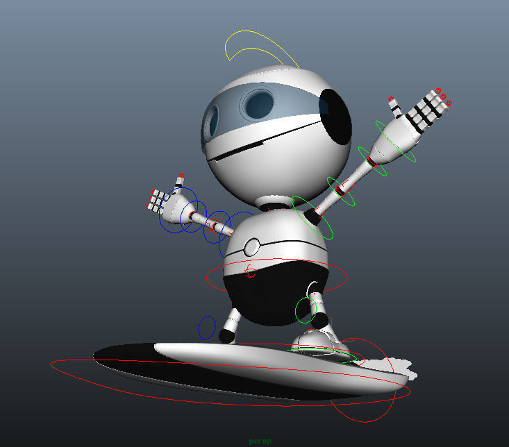 Rigged Robot Low-poly 3D model_3