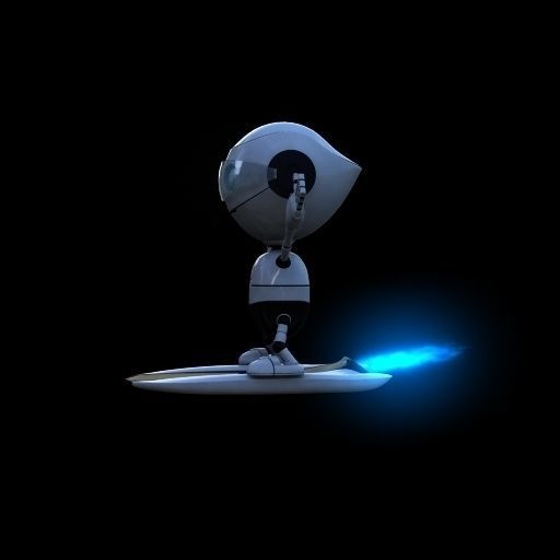 Rigged Robot Low-poly 3D model_14