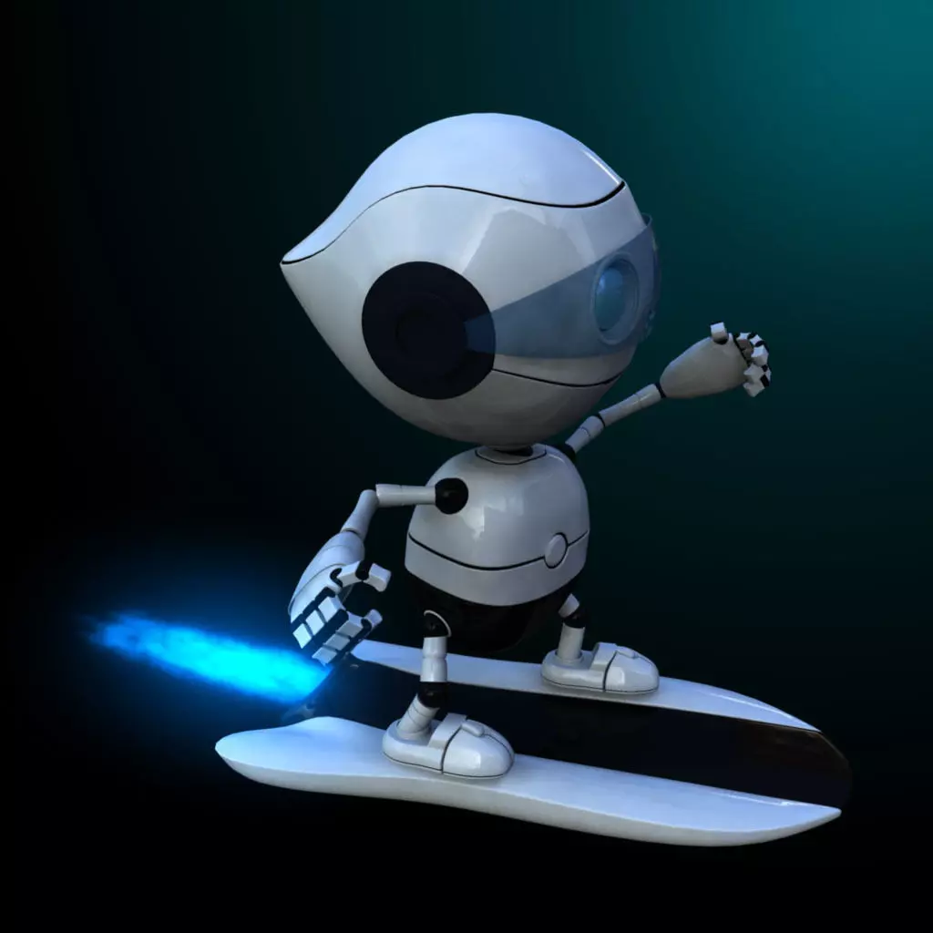 Rigged Robot Low-poly 3D model_0