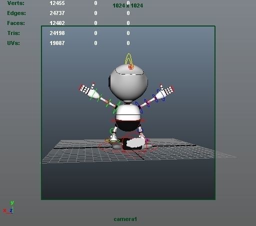Rigged Robot Low-poly 3D model_10