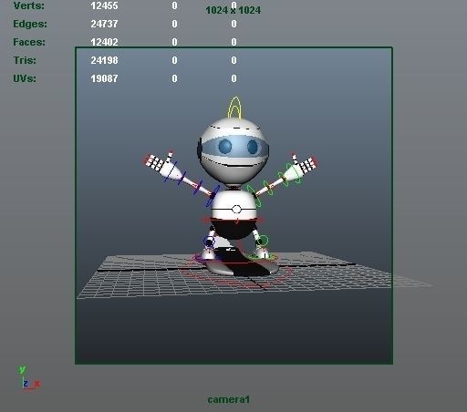 Rigged Robot Low-poly 3D model_12