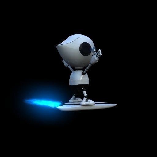 Rigged Robot Low-poly 3D model_17