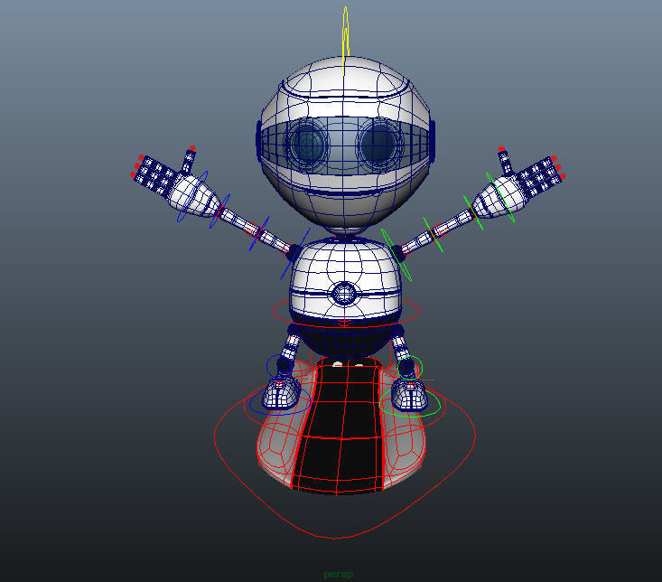 Rigged Robot Low-poly 3D model_7
