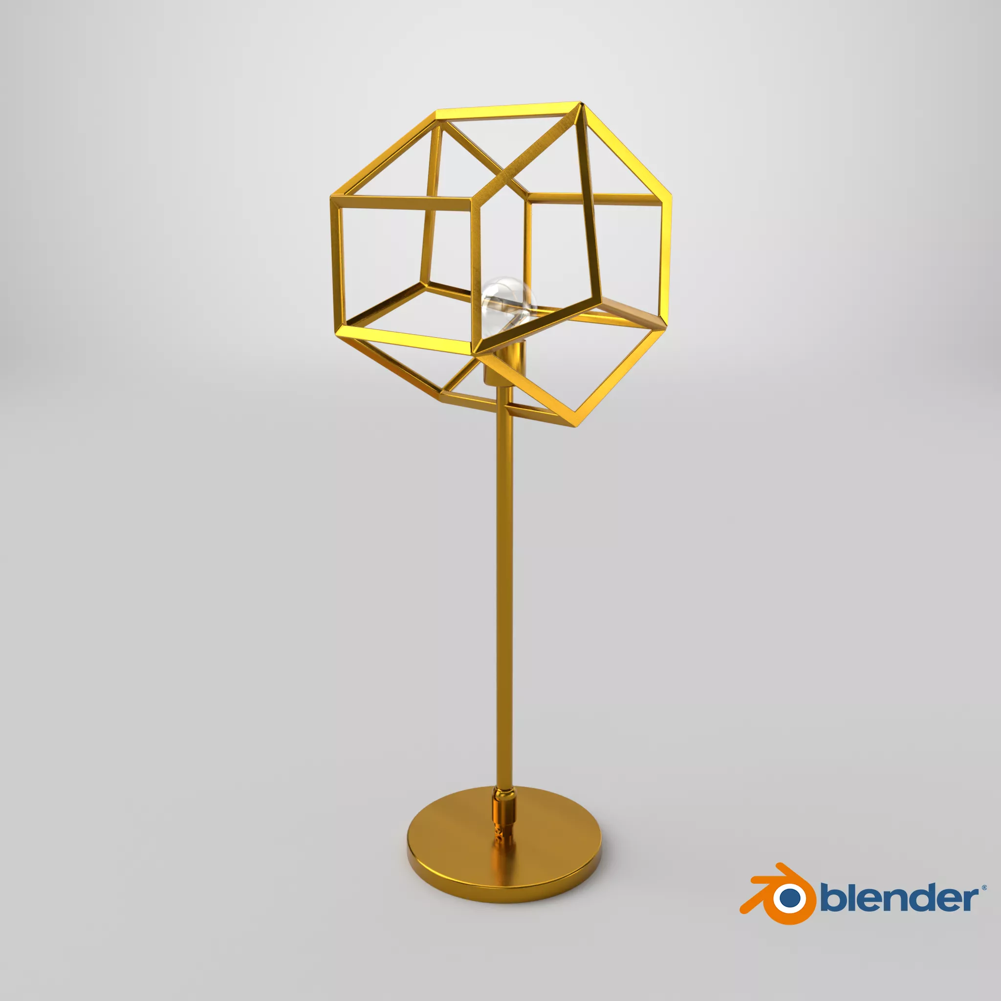 Modern Industrial Scandinavian Pendant Light with Metal Frame Low-poly 3D model