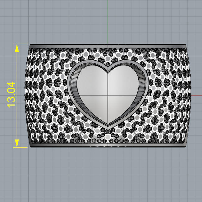 Heart Diamond Ring 3D print model_3