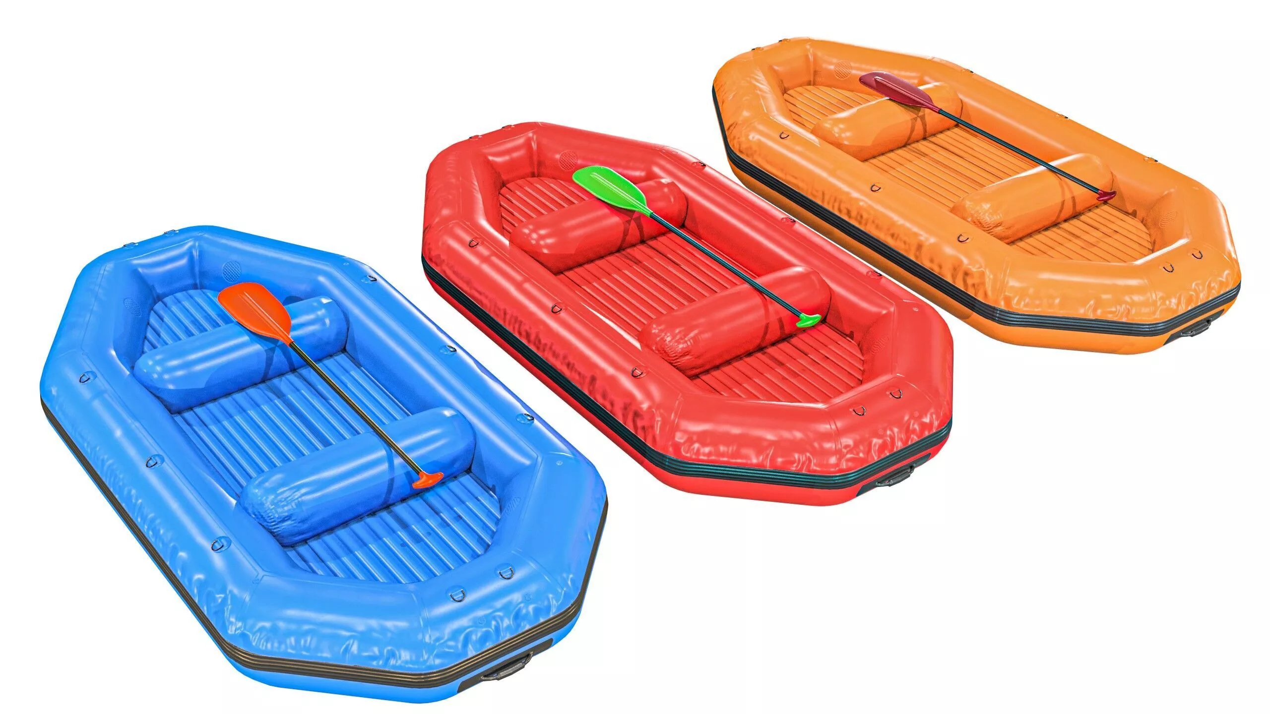 NRS E 150 Self Bailing Raft 3 Colors Low-poly 3D model