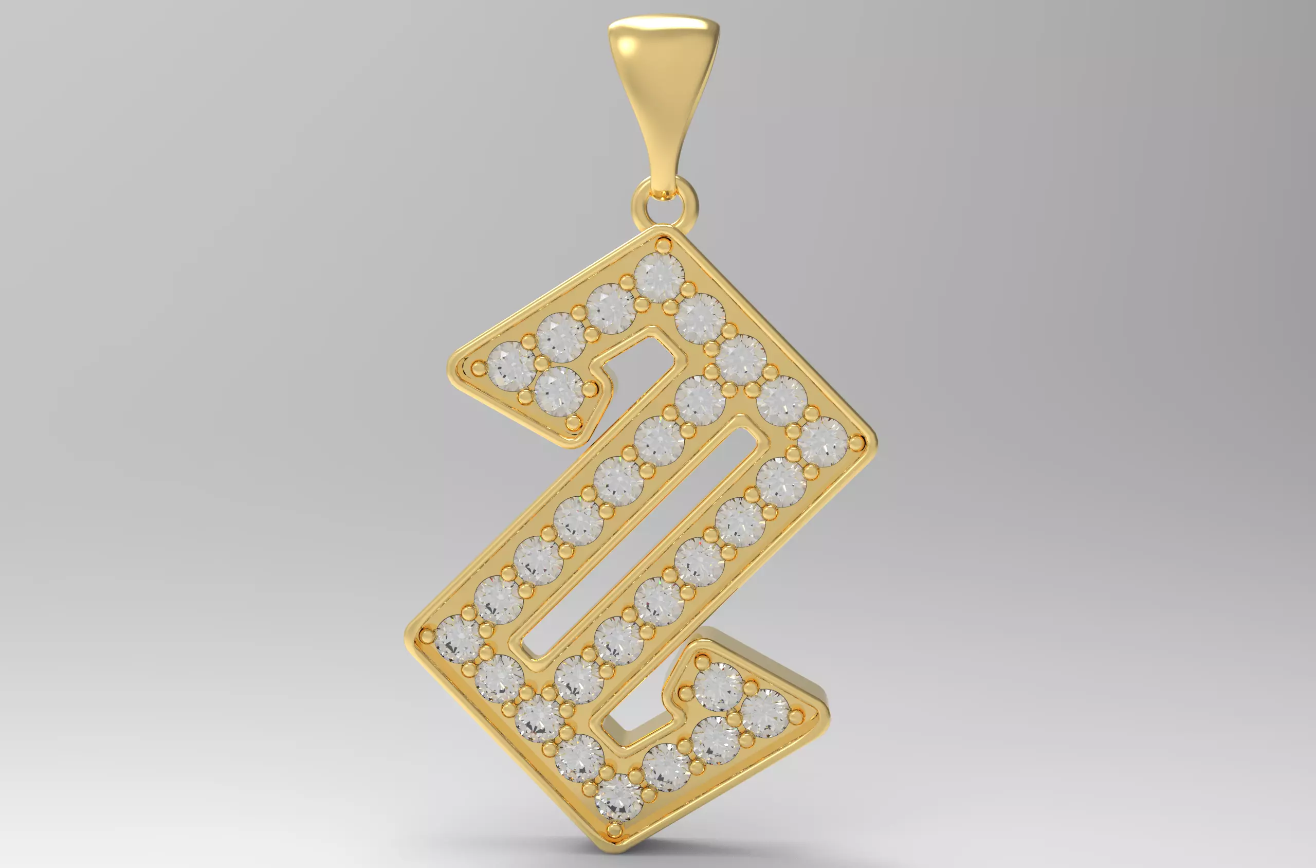Cengel Hook Pendant Anatolian Kilim Motif Evil Eye Protection 3D print model