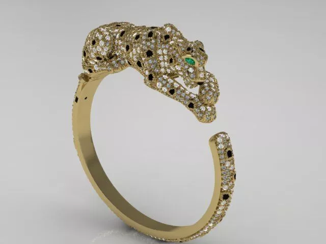 Panther Bracelet Jewelry Gold 3D print model