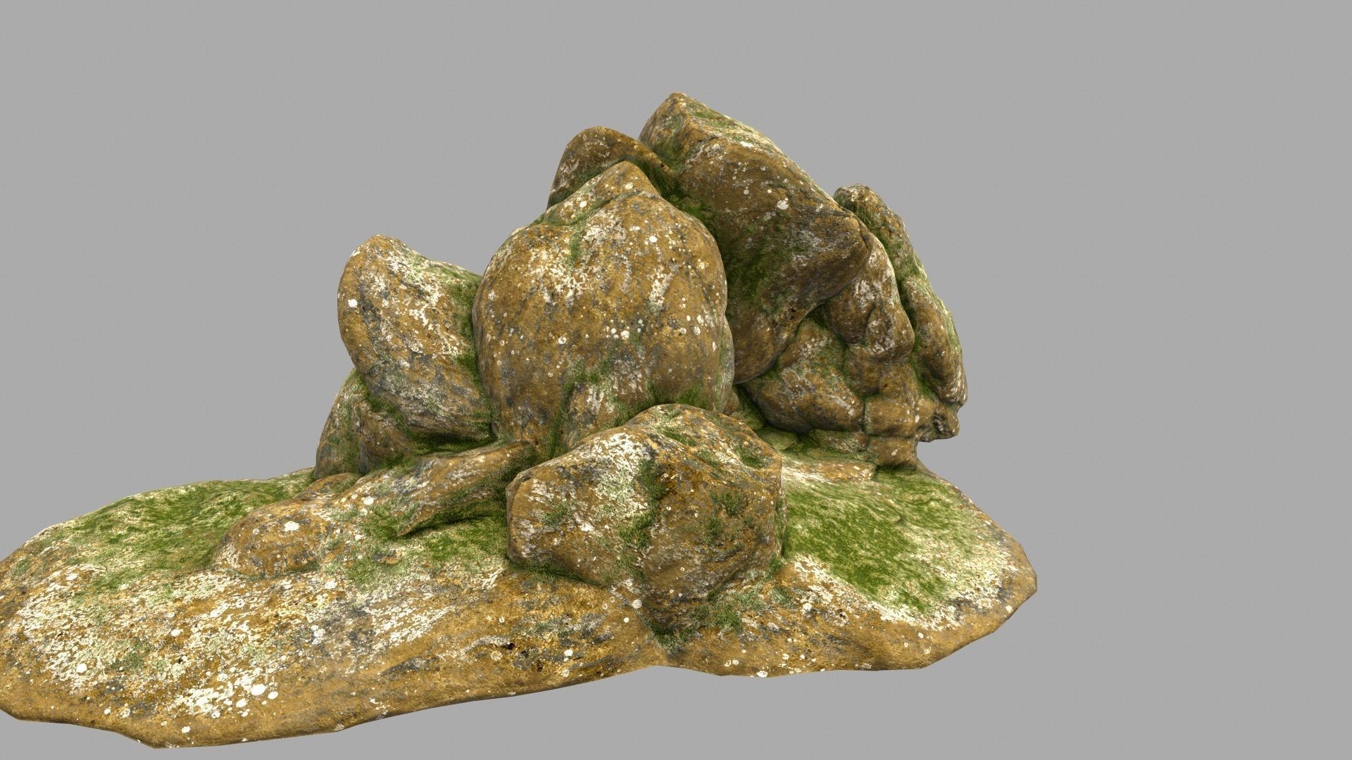cave rock Low-poly 3D model_7
