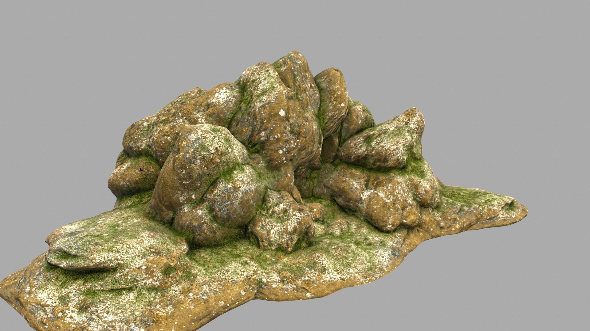 cave rock Low-poly 3D model_2
