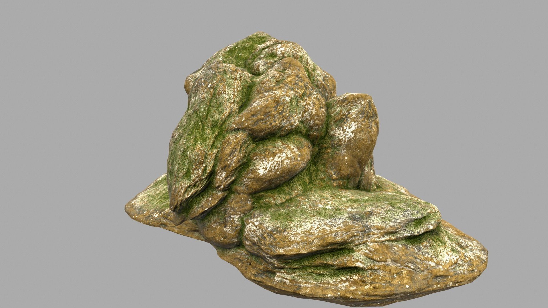 cave rock Low-poly 3D model_4