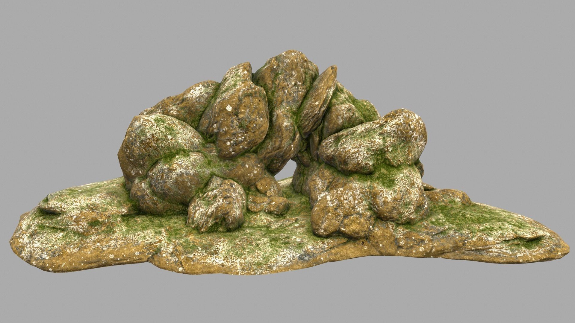 cave rock Low-poly 3D model_1