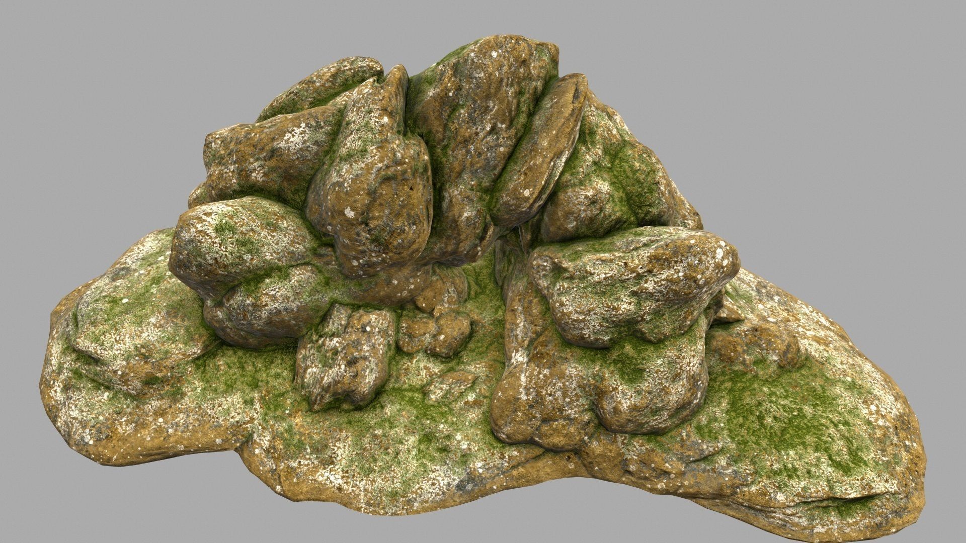 cave rock Low-poly 3D model_10