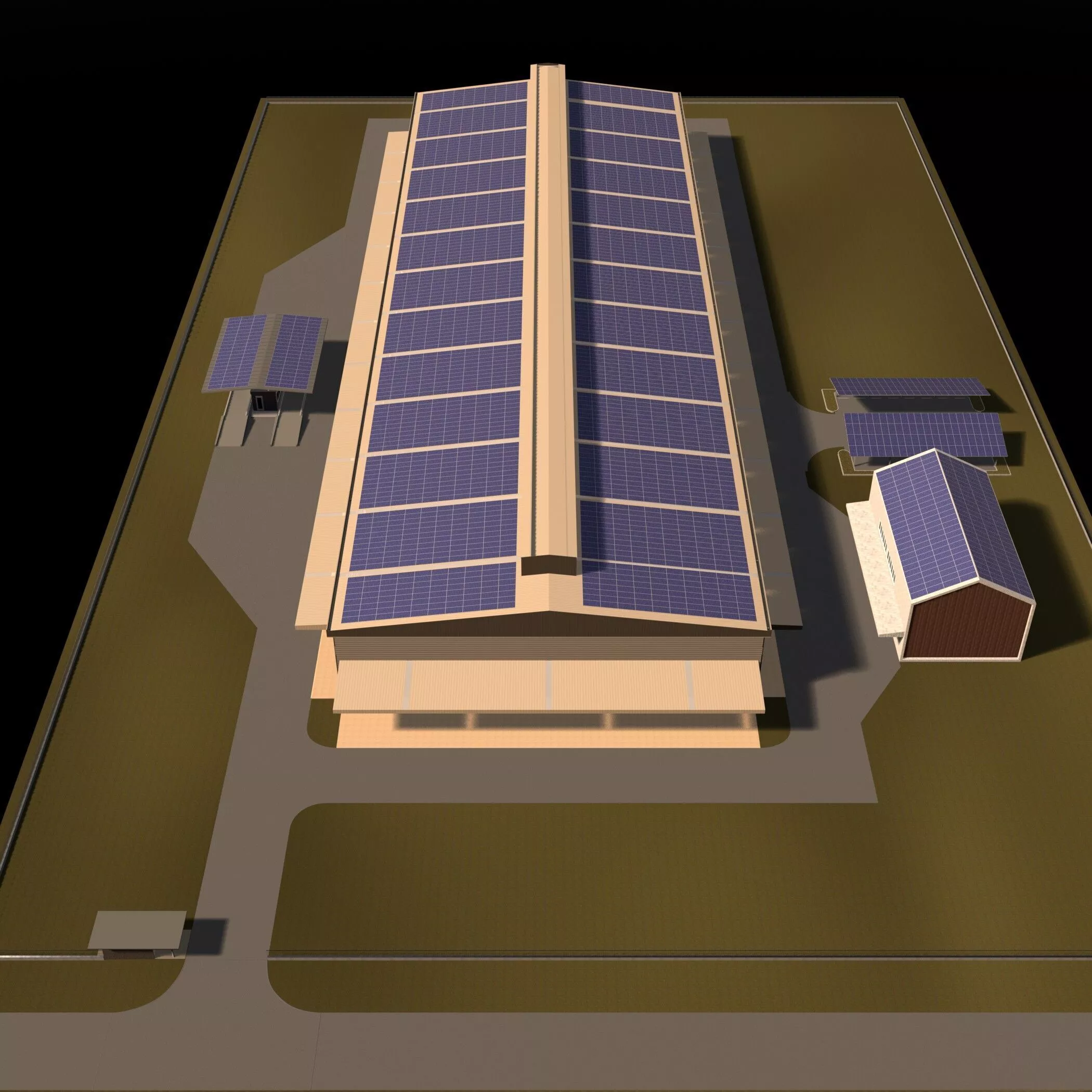 Industrial solar building layout 26-17 3D model