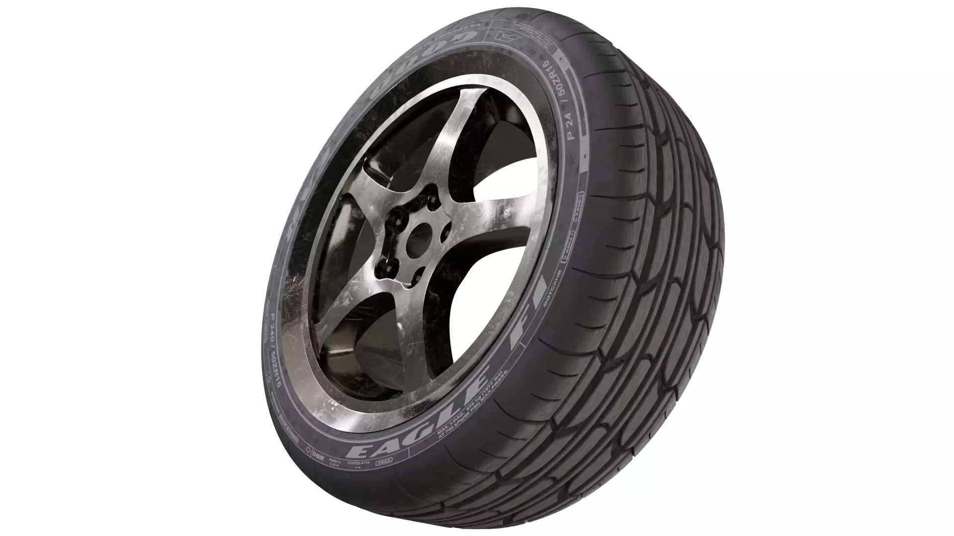 Car wheel tire and rim Free 3D model