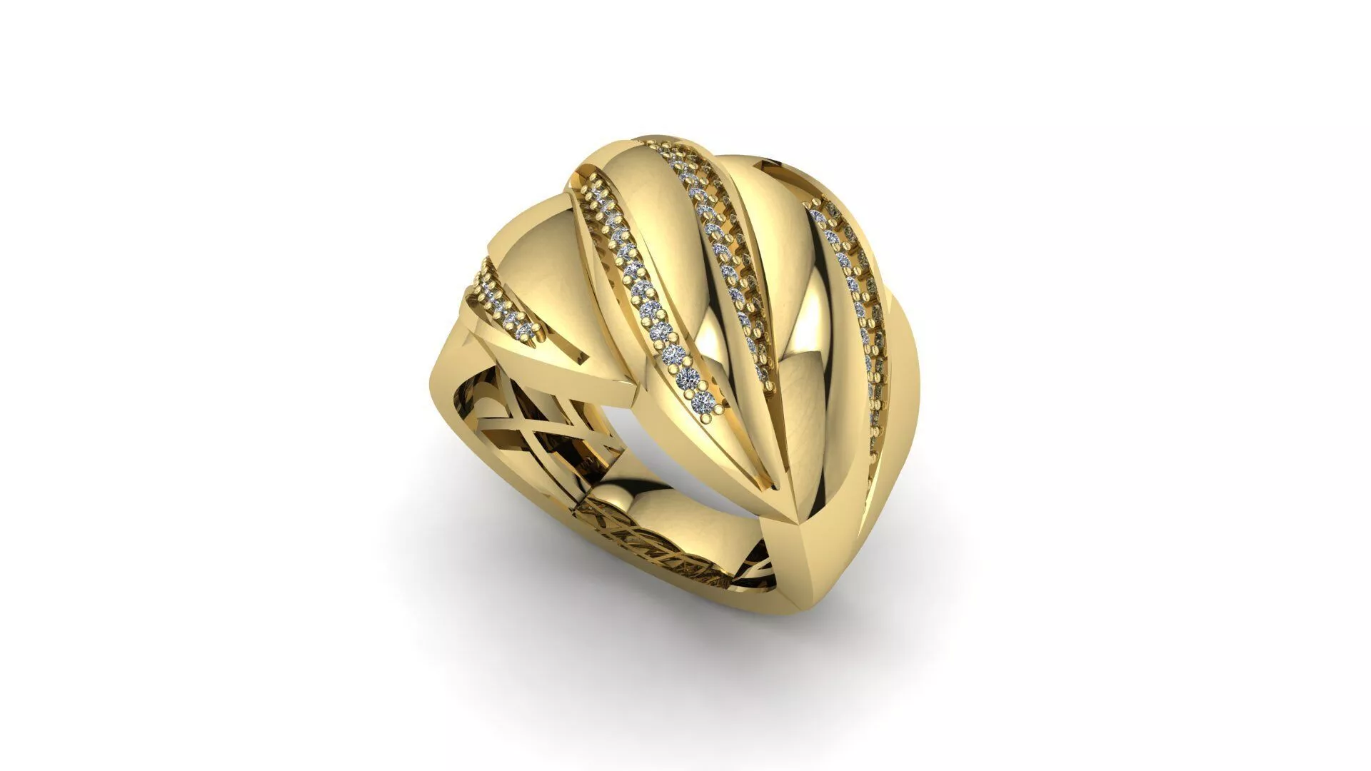 Luxury Sculptural Statement Ring 3D print model