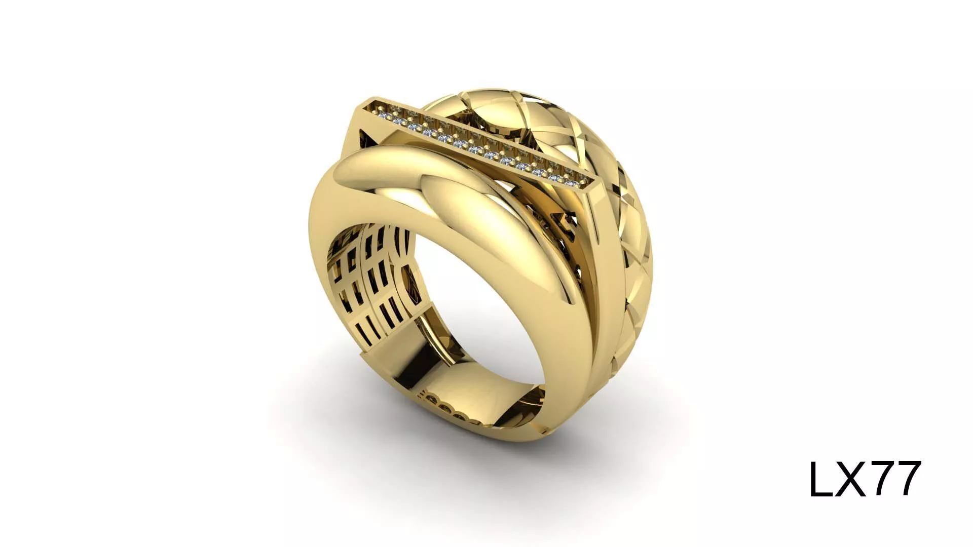 Luxury Geometric Statement Ring 3D print model