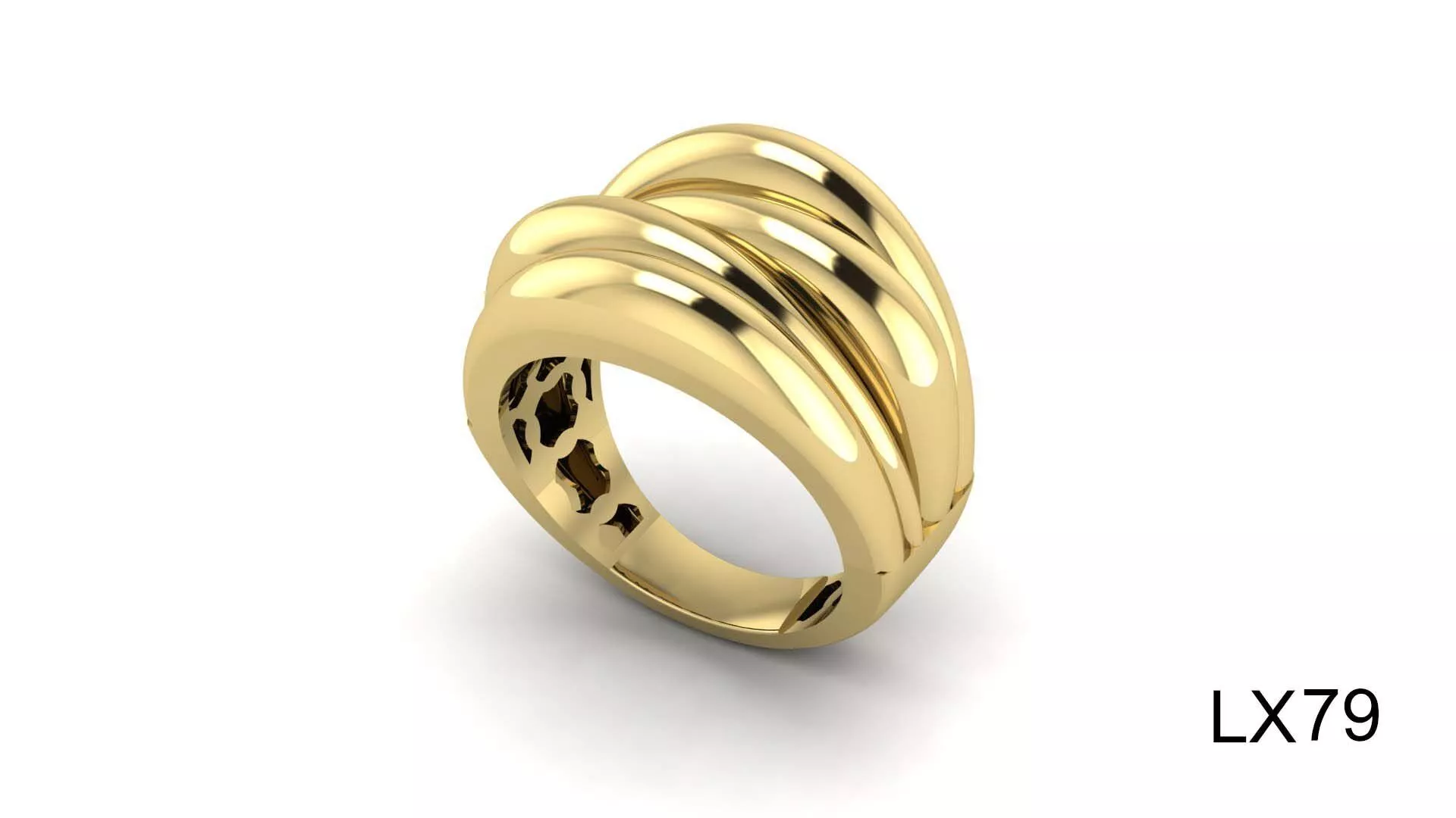 Luxury Sculptural Wave Statement Ring 3D print model