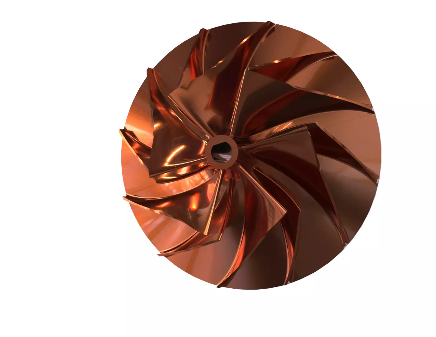 Centrifugal Compressor Impeller 6 plus 6 Blades 120 000 RPM 3D print model