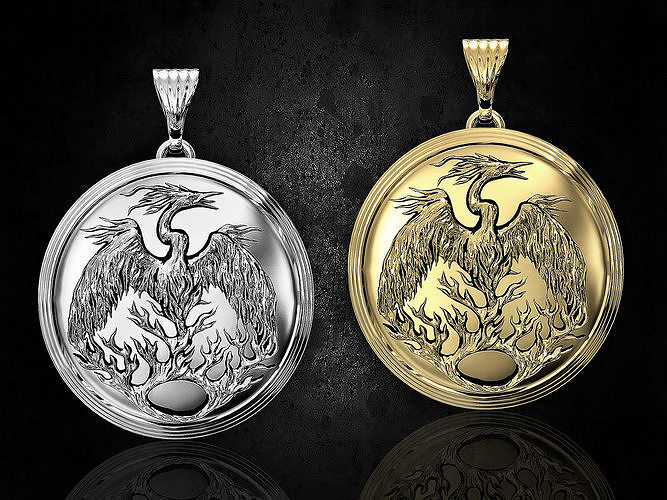 Phoenix pendant 3D print model