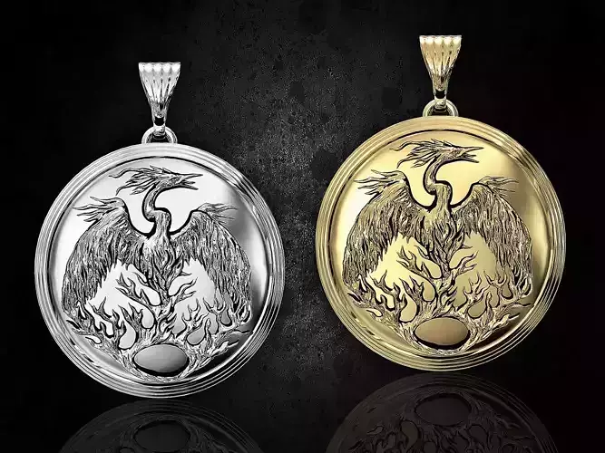 Phoenix pendant 3D print model Phoenix pendant 3D print model