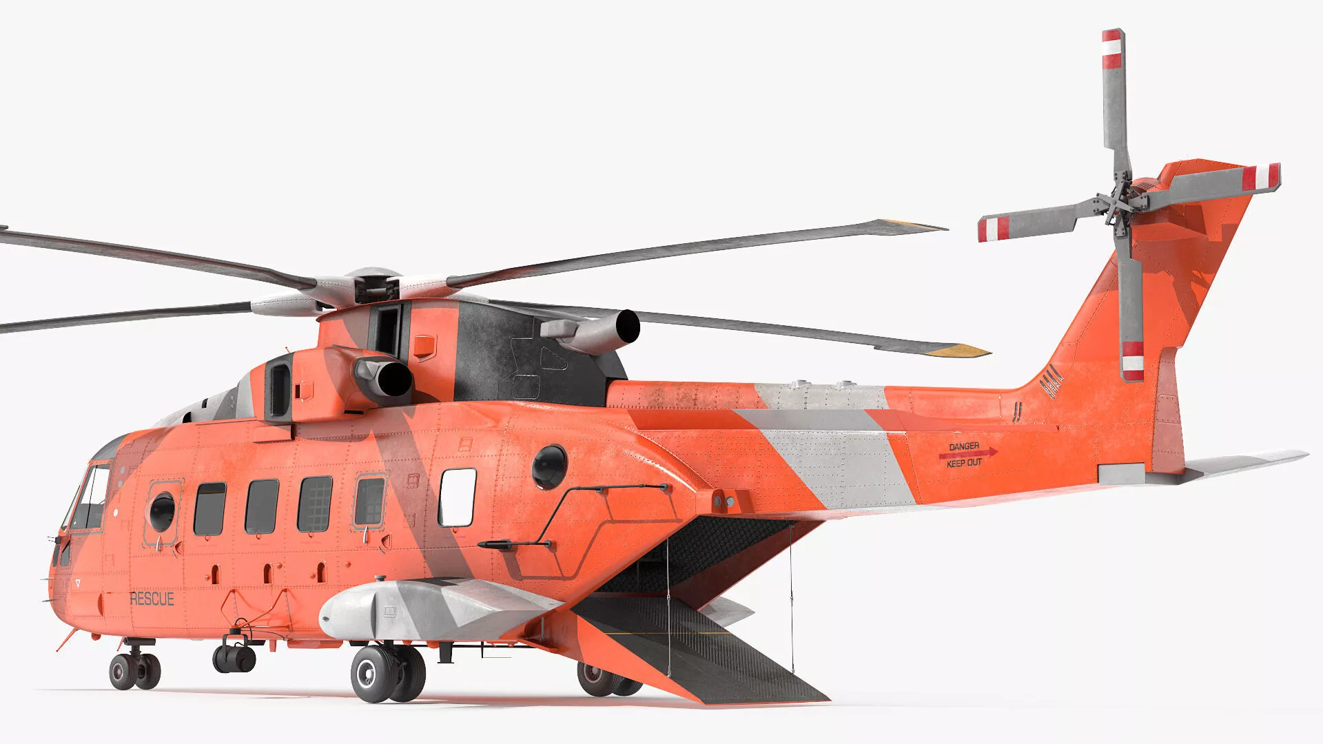 Search and Rescue Helicopter Rigged 3D model