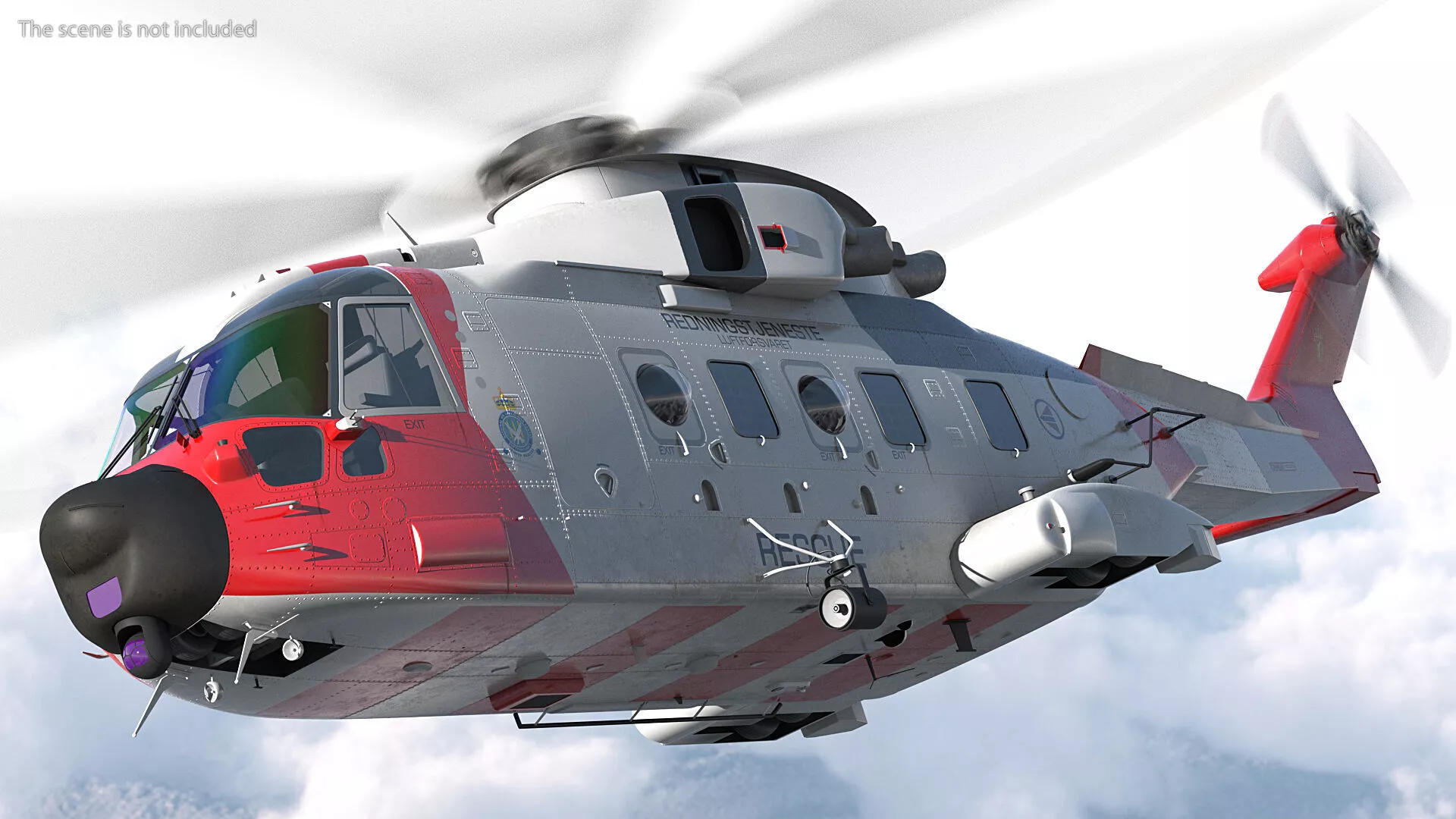 AgustaWestland AW101 Model 612 Norwegian Air Force Rigged 3D model