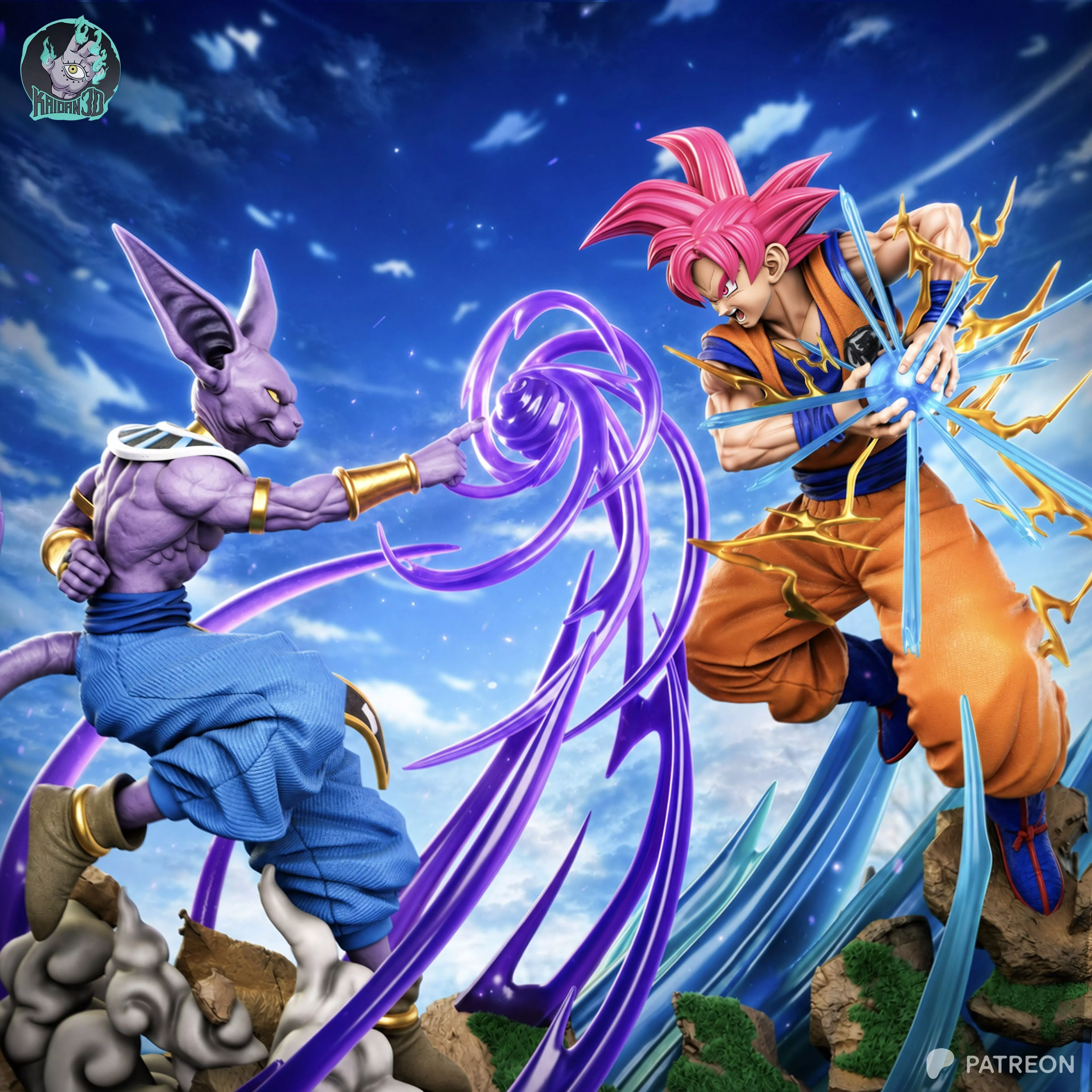 Goku vs Bills DRAGON BALL SUPER - STL Ready for 3D Printing 3D print model