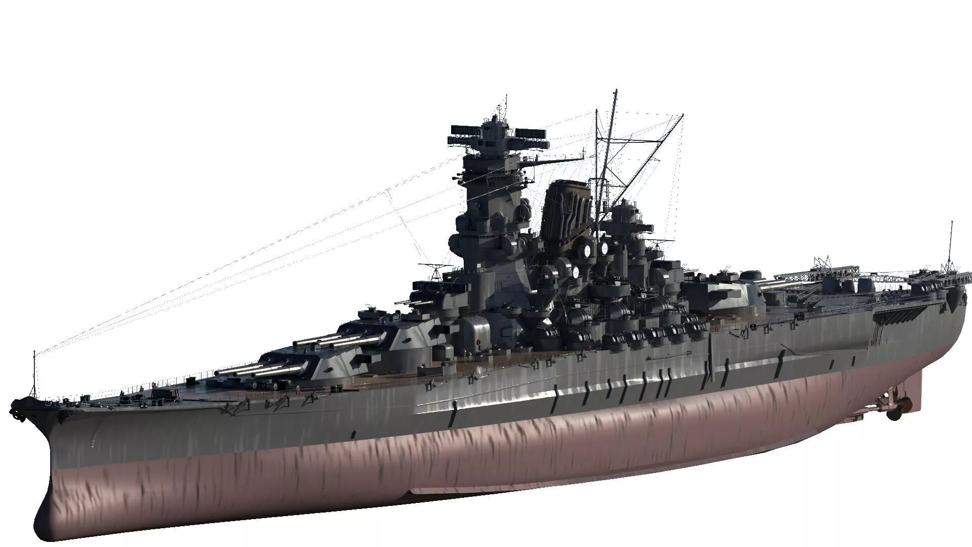 WW2 IMPERIAL JAPANESE NAVY BATTLESHIP BASED ON YAMATO 3D model