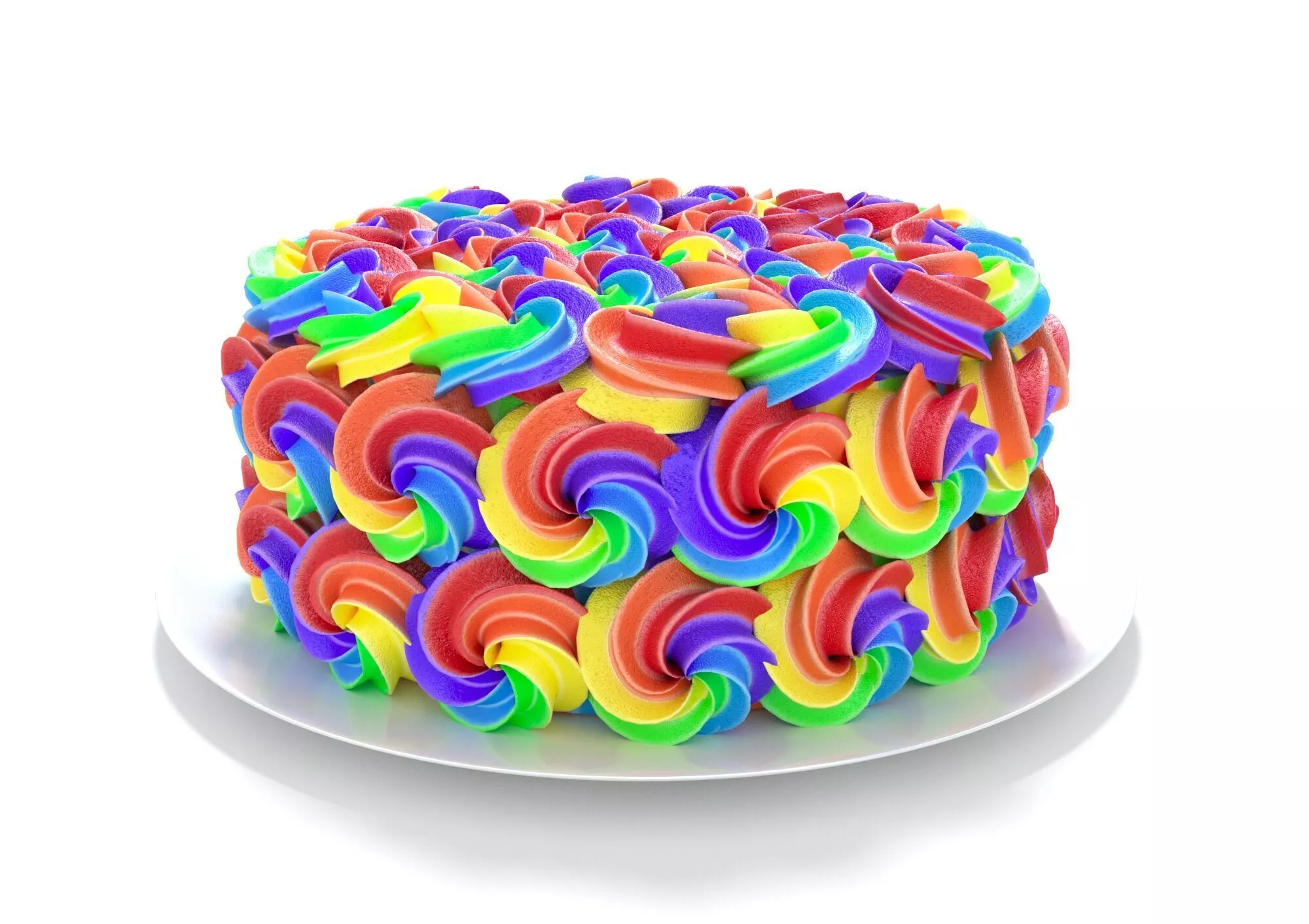 Rainbow Cake 3 3D model 3D model