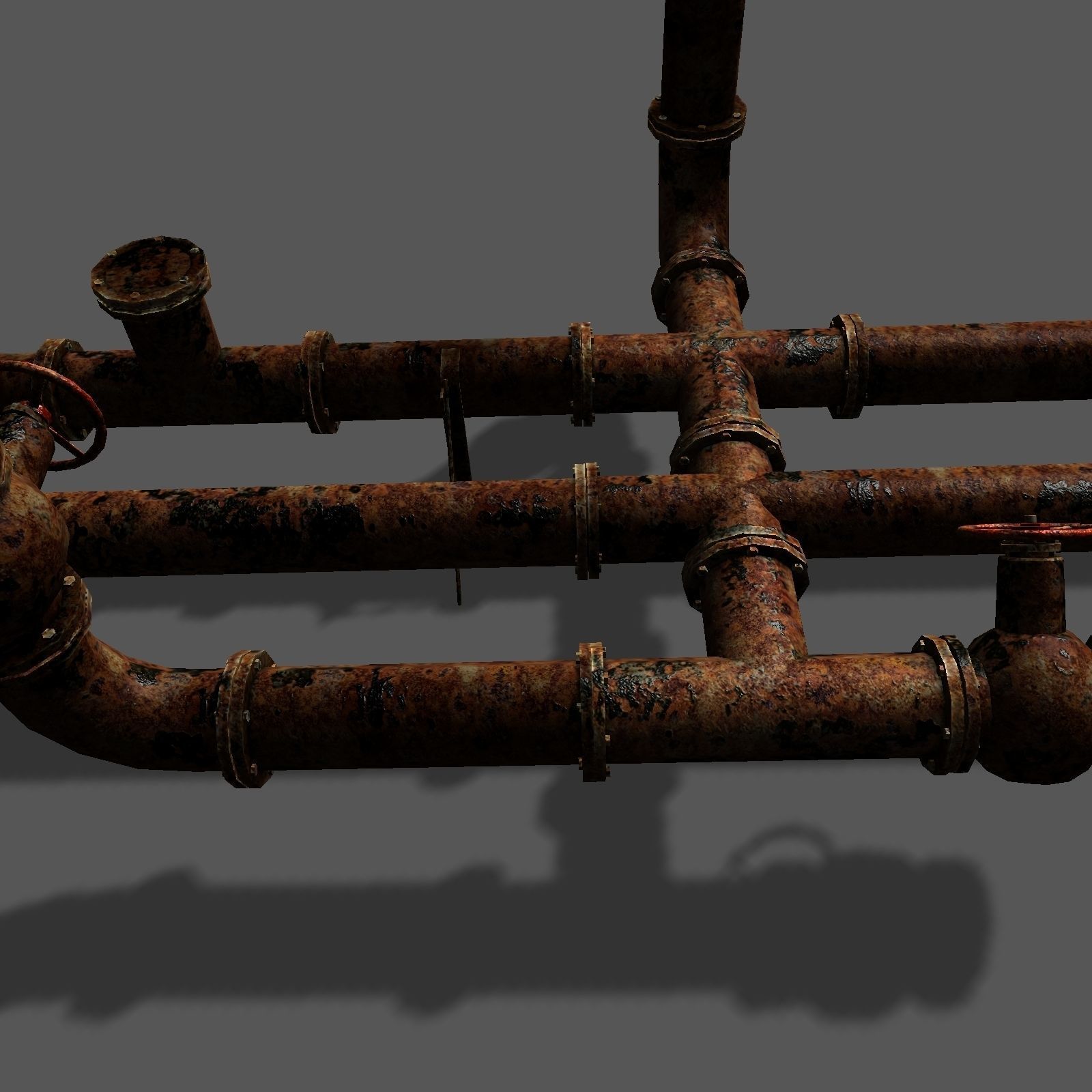 Metal Pipes Set Free low-poly 3D model_5